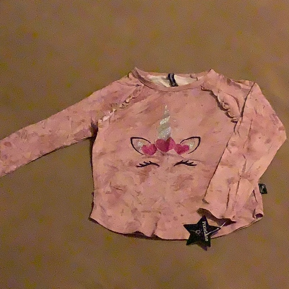 Modal Ruffle Raglan Blush Unicorn Heart